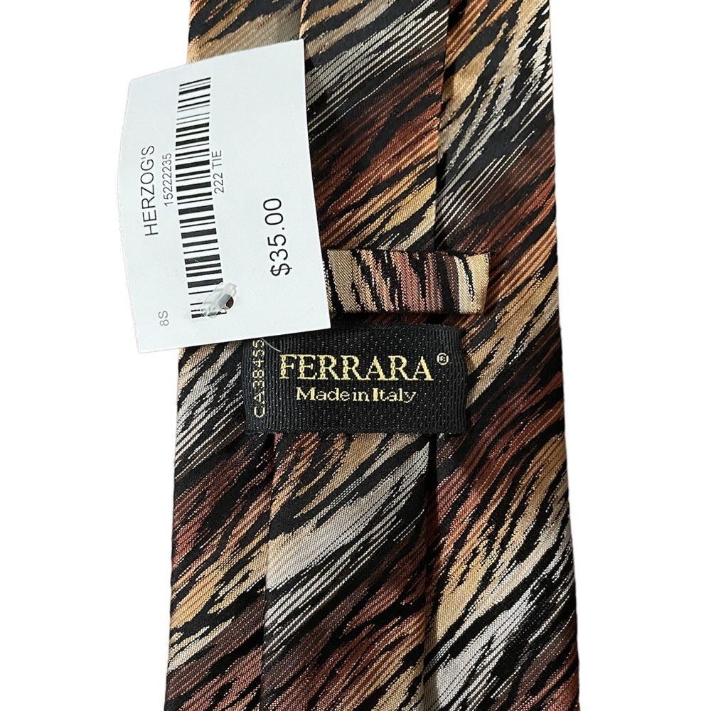 ⚠️ 4/$15 ⚠️ NEW Ferrara 100% Silk Tie - Picture 3 of 5